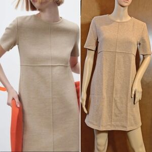 NWT ZARA light camel BASIC SOFT DRESS